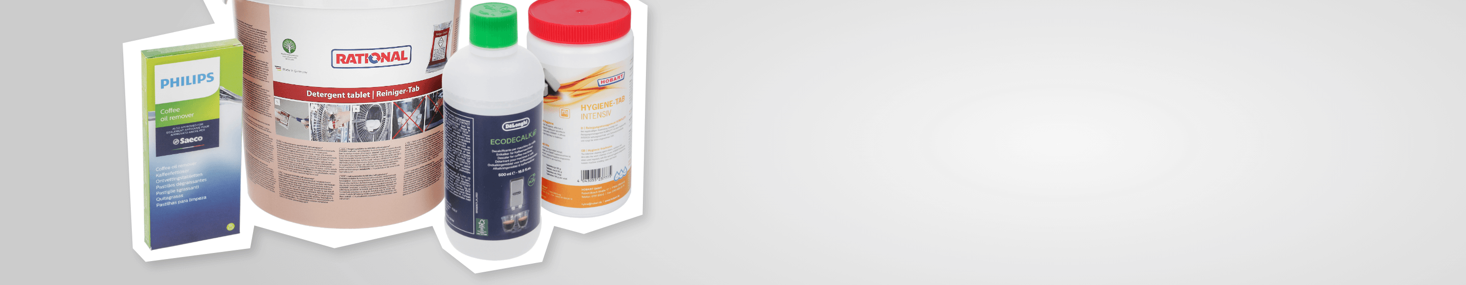 Professional cleaning products for ovens, dishwashers and coffee machines.